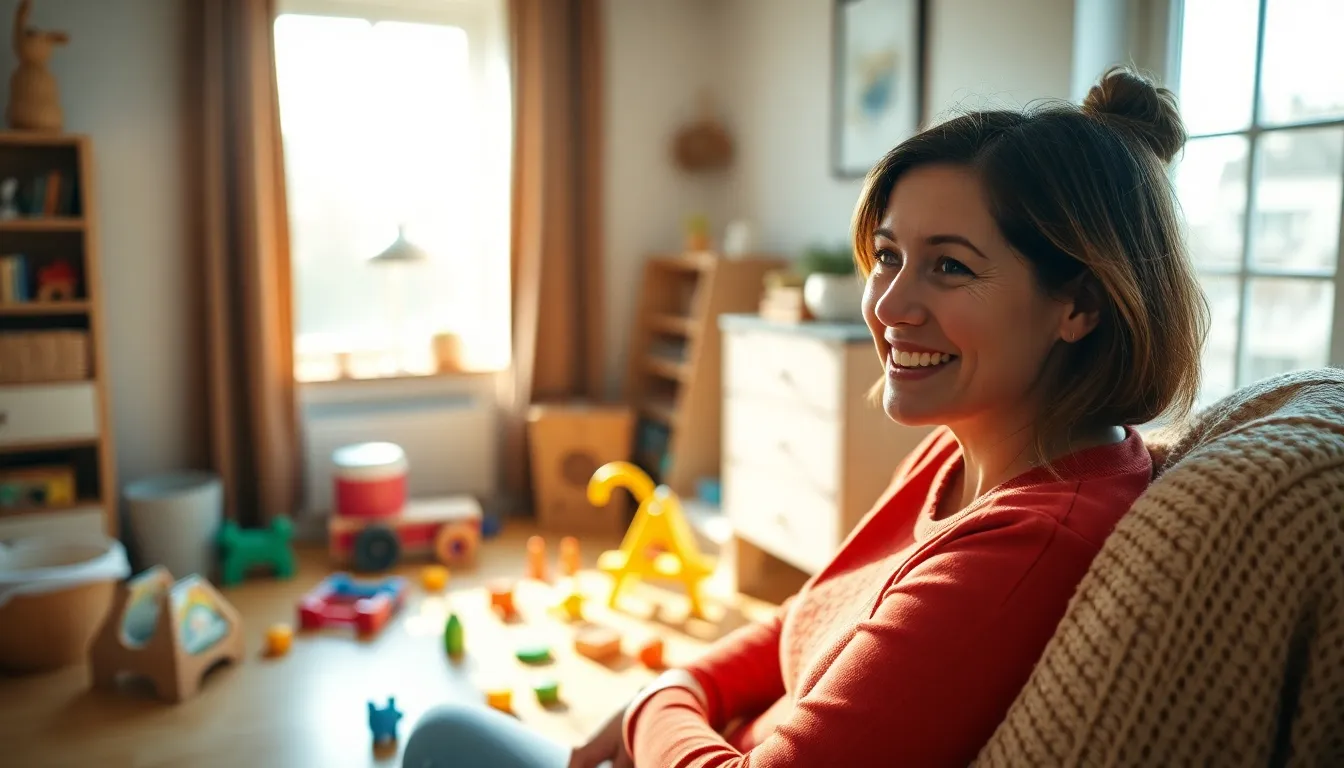 Joyful Family Playtime in Bright Living Room