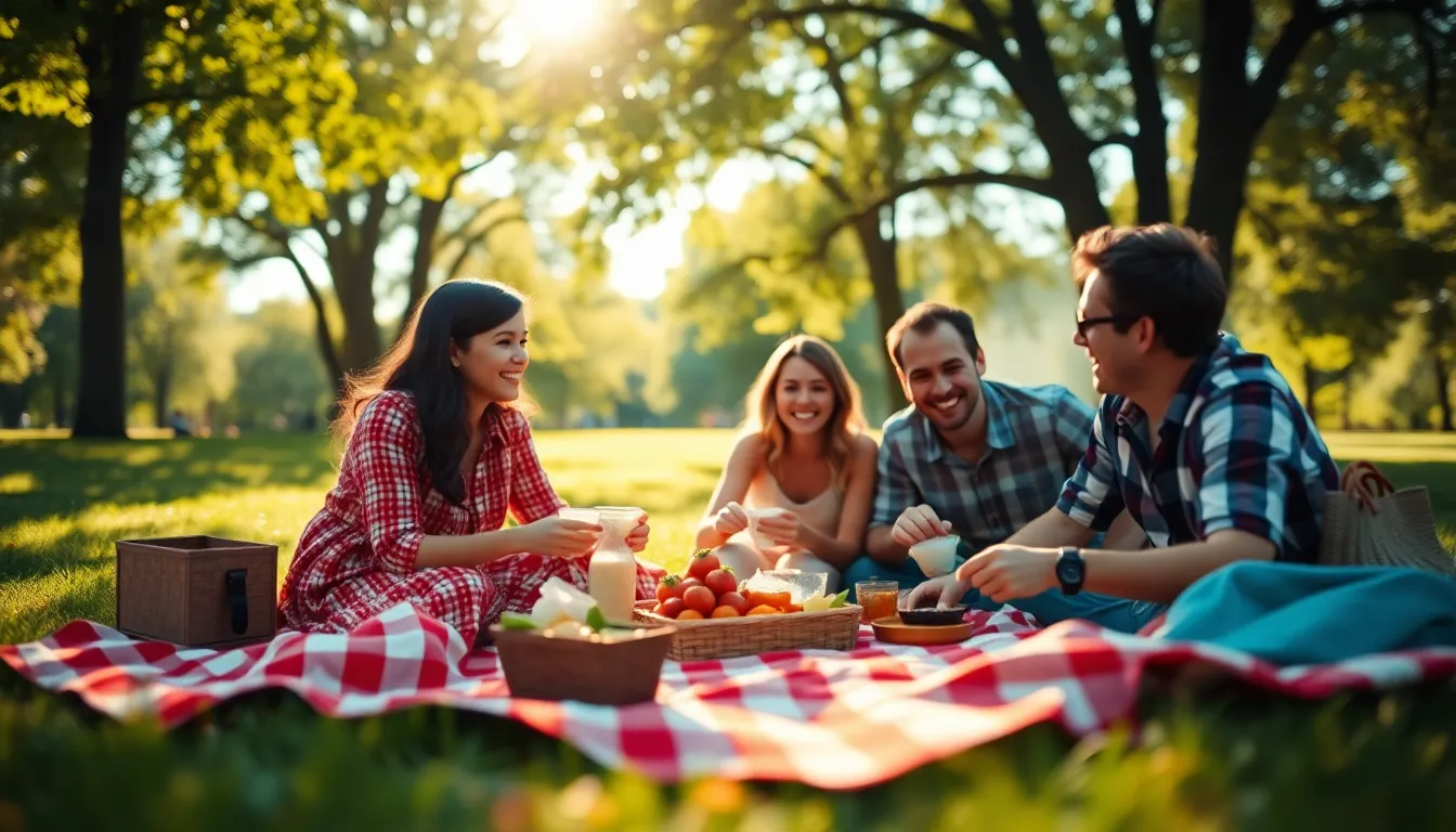 This vibrant image showcases a family gathered for a sunny picnic in the park, surrounded by lush greenery. The colors pop beautifully thanks to the teal and orange grading, enhancing the joyful mood. The focus on the family enjoying their time together highlights the essence of togetherness and fun in outdoor activities. Perfect for showcasing the importance of family bonding in a relaxed setting.