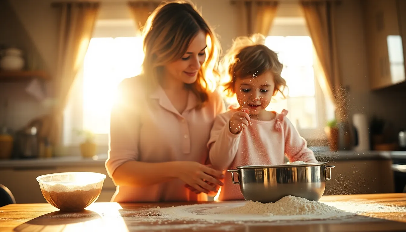Mother and Child Baking Together