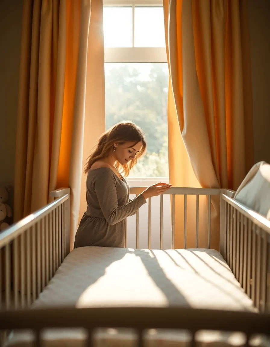 Mother Preparing Baby's Nursery