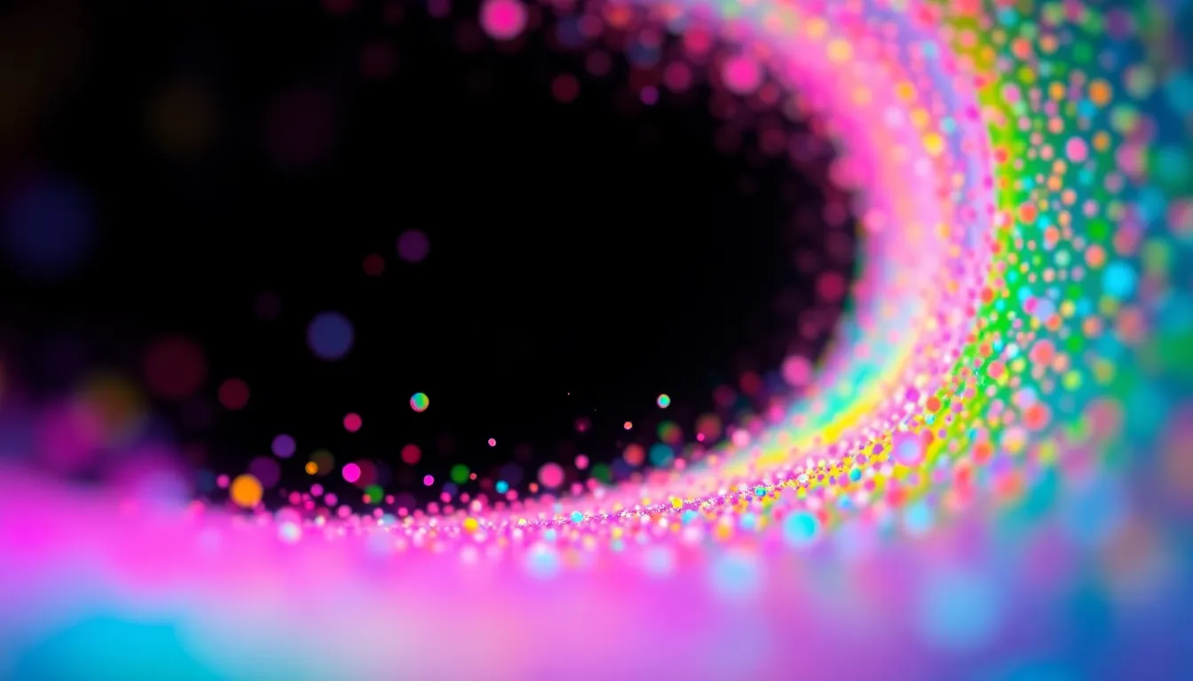 Colorful Vortex of Merging Particles