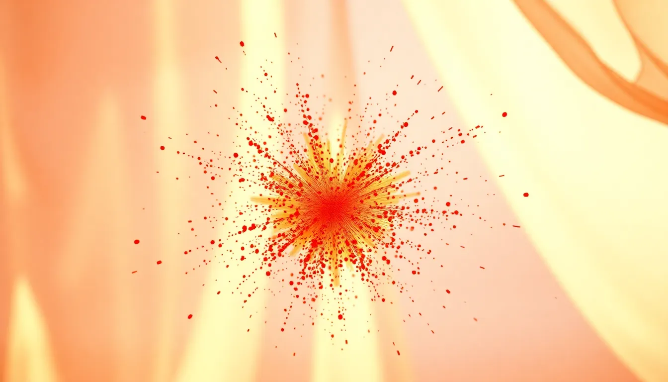 Dynamic Particle Explosion in Vibrant Colors