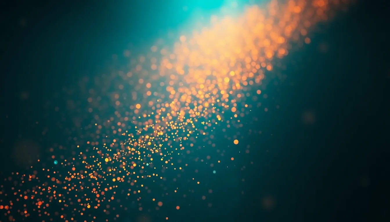 Suspended Glitter Particles in Dramatic Light