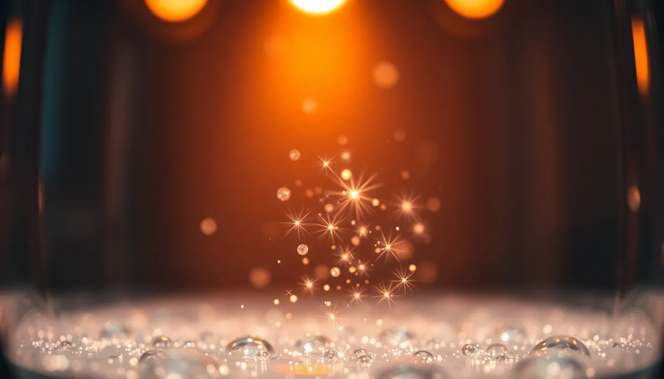 Close-Up of Sparkling Glass Particles