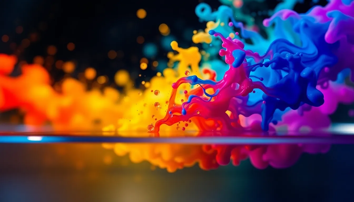 Ink Particles Dispersing in Water