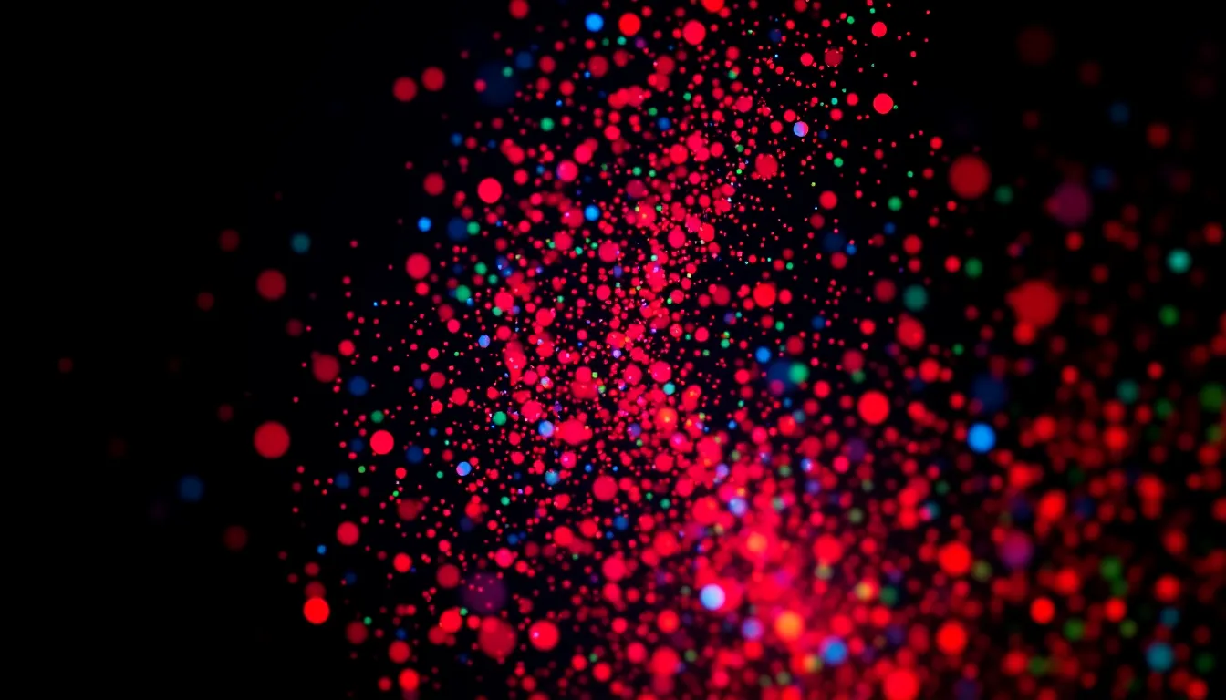 Dramatic Explosion of Colorful Particles