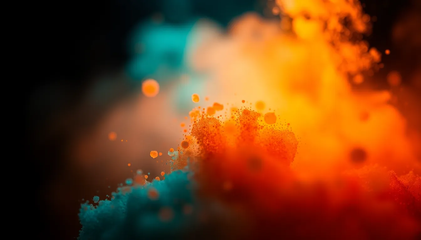 Close-Up of Colorful Dust Particles