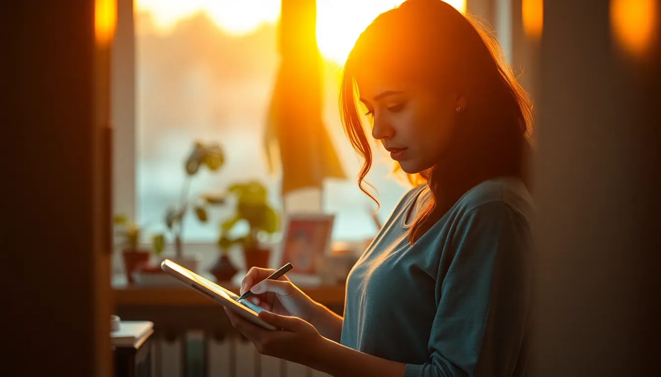 Elderly Man Sketching at Sunset