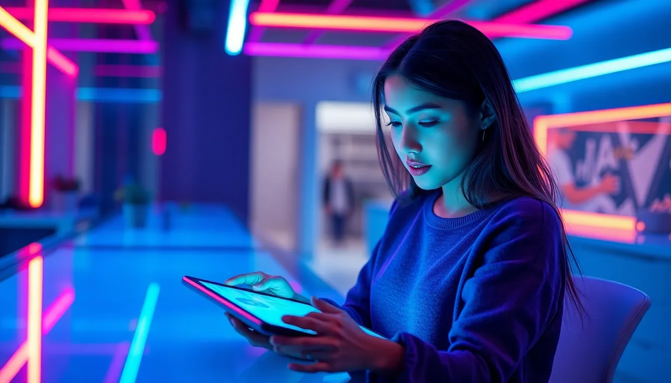 Young Woman Designing with Digital Tablet