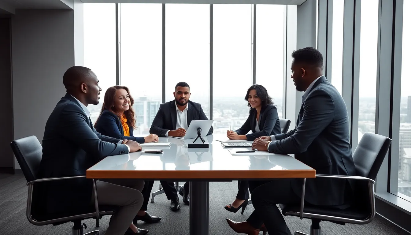Diverse Team Collaborating in Modern Office