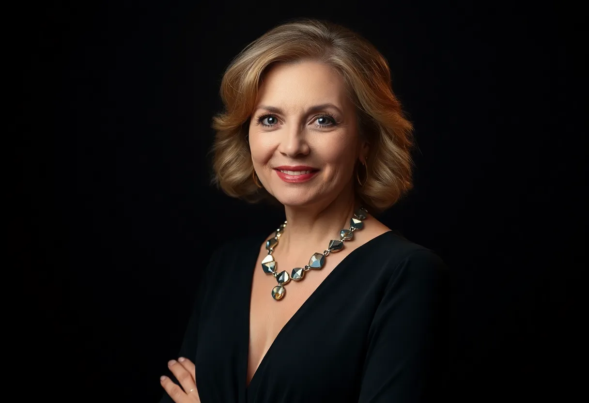 Elegant Woman Posing in Studio