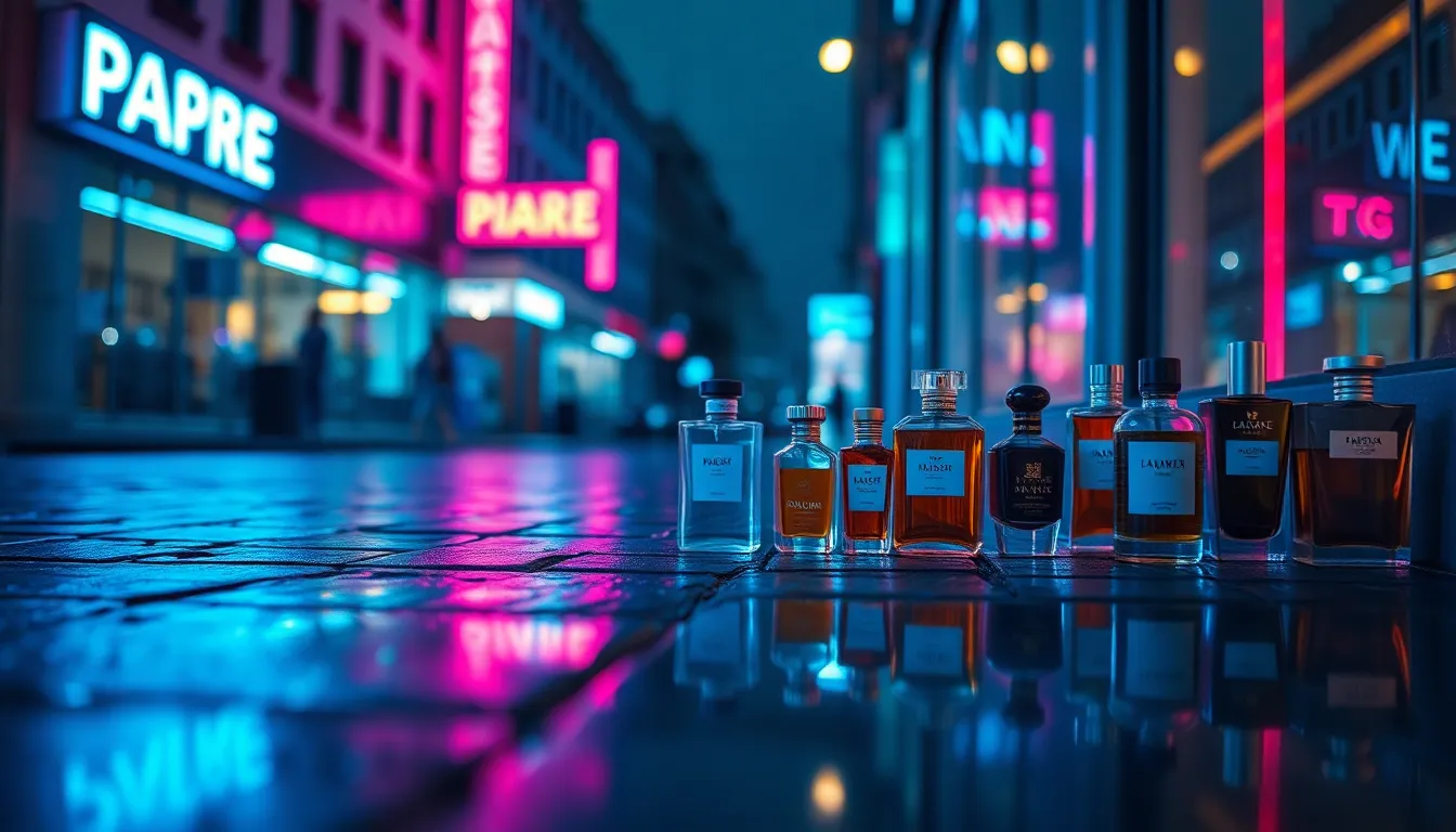 Artistic Display of Perfume Bottles