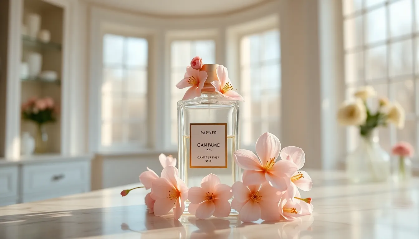 Elegant Model with Perfume Bottle Portrait