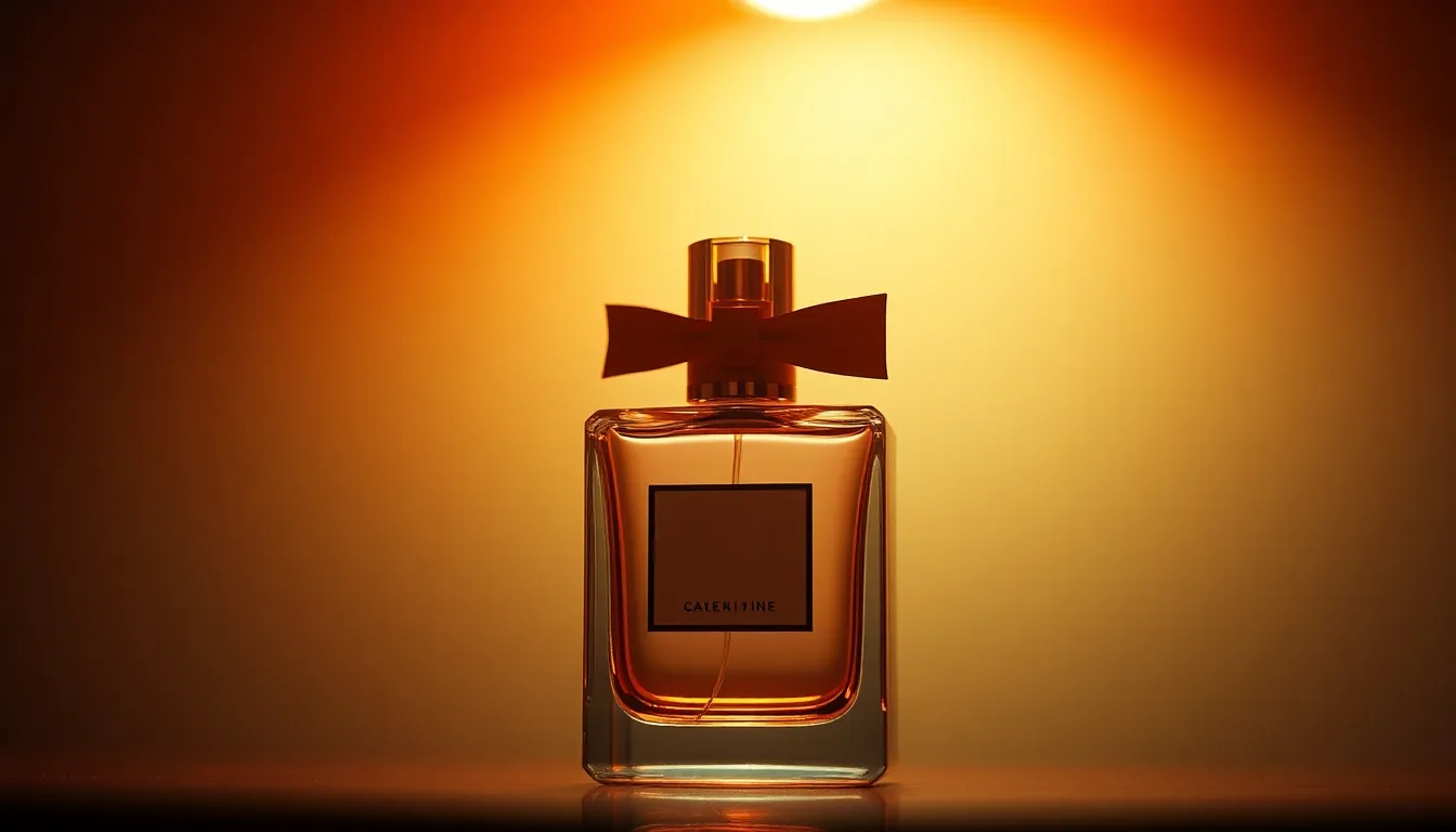 This image features a close-up of an elegant perfume bottle, shot with a soft studio lighting setup that beautifully highlights its intricate design. The cinematic teal and orange color grading adds a modern touch, enhancing the bottle's allure. With a shallow depth of field, the background melts away, allowing the viewer to focus solely on the exquisite details of the reflective glass and contours of the bottle, perfect for high-end beauty campaigns.