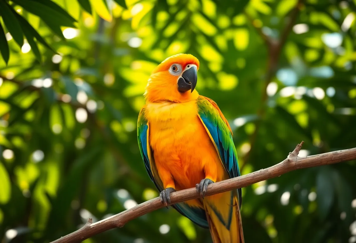 Majestic Parrot in Lush Tropical Setting