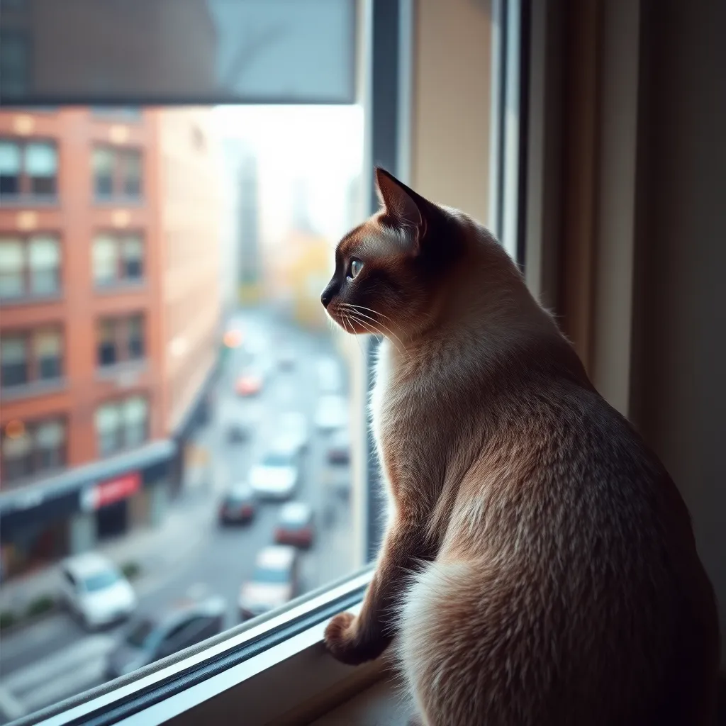 Siamese Cat on Windowsill