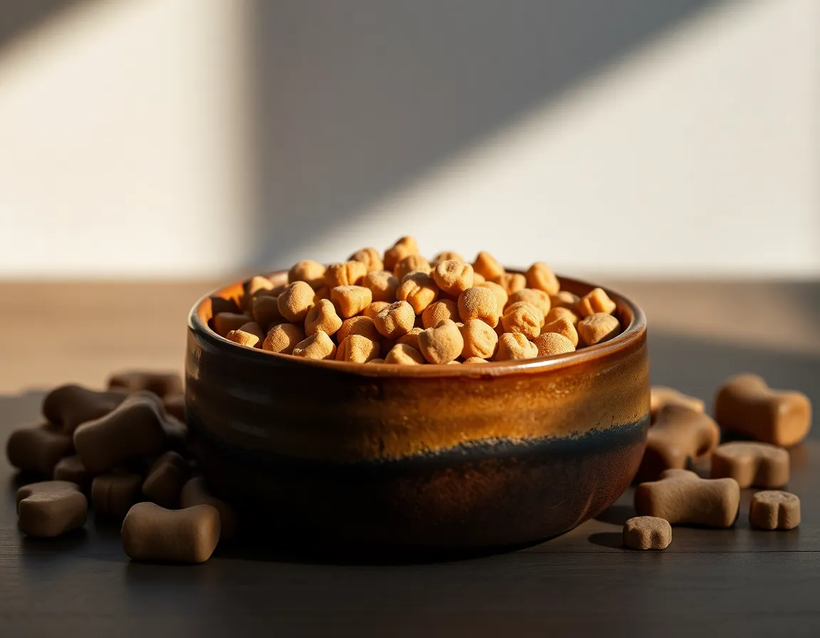 Artisanal Dog Bowl with Fresh Kibble