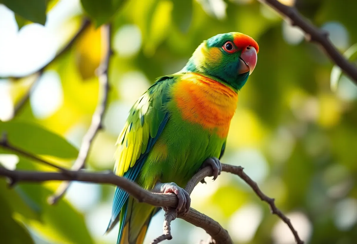 Close-Up of Colorful Parakeet