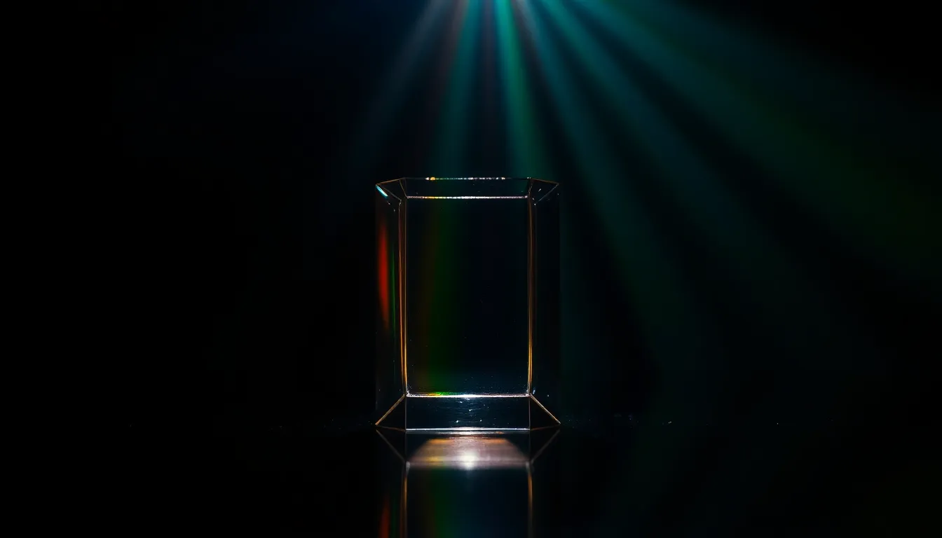 Glass Prism Refracting Light Spectrum