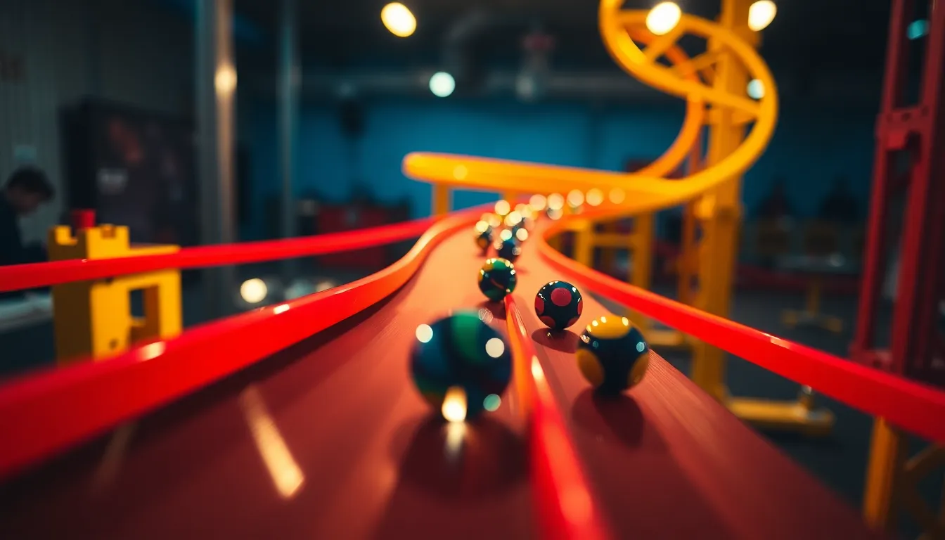 A finely crafted gyroscope spins gracefully, captured in stunning detail against a dark backdrop. The warm spotlight accentuates the metallic textures, creating a contrast between light and shadow. The image conveys the fascinating balance of physics and engineering, inviting viewers into its mesmerizing motion. The shallow depth of field adds a dreamy quality, focusing attention solely on the gyroscope's precision engineering.