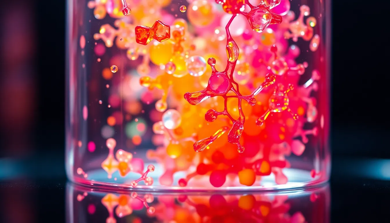 Explore the mesmerizing beauty of physics through a close-up view of liquid crystals on a glass surface. The intricate patterns and vibrant colors pop against the transparency of the glass, inviting viewers into the world of molecular physics. Illuminated by soft yet dramatic studio lighting, the details of the experiment emerge in stunning clarity. This image not only showcases the artistry of scientific exploration but also emphasizes the dynamic relationship between color and form.