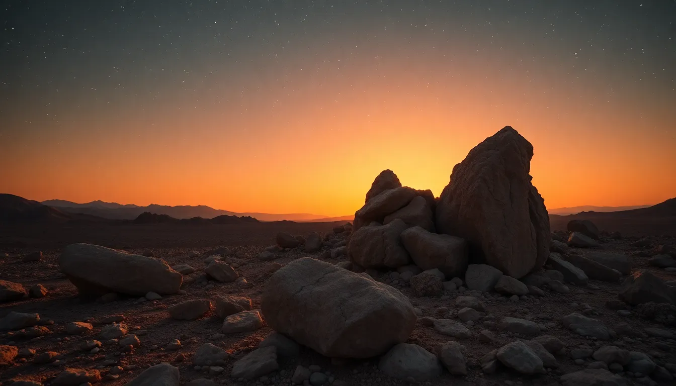 Barren Exoplanet Under Starry Sky