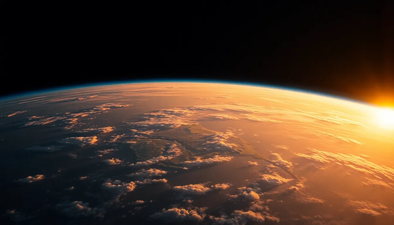 Earth at Sunset from Space