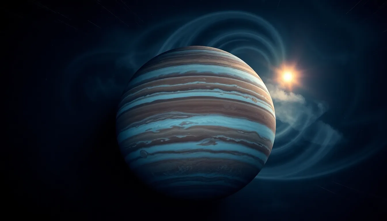 Jupiter Surrounded by Cosmic Clouds