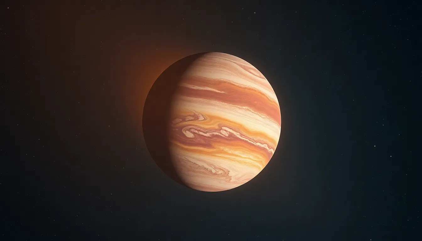 Majestic Gas Giant Against Starry Sky