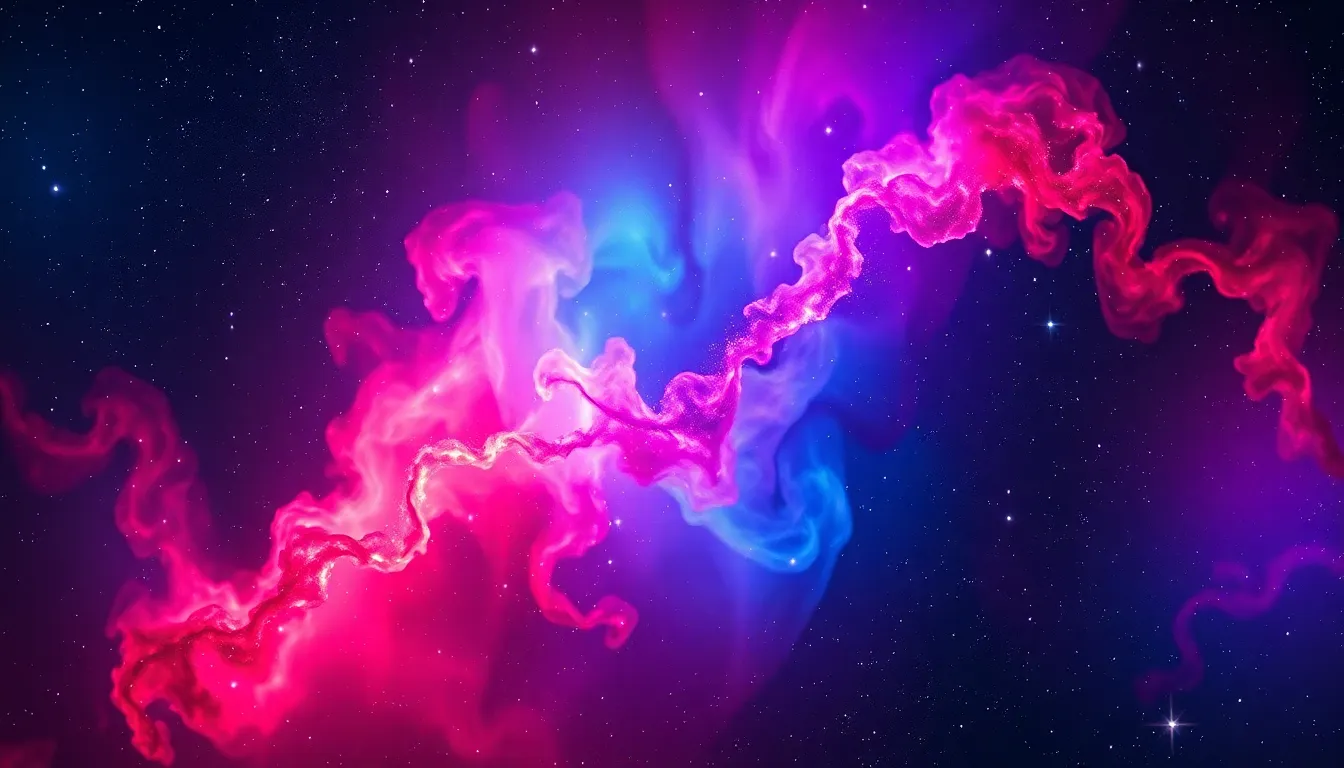 Vibrant Cosmic Nebula with Stars