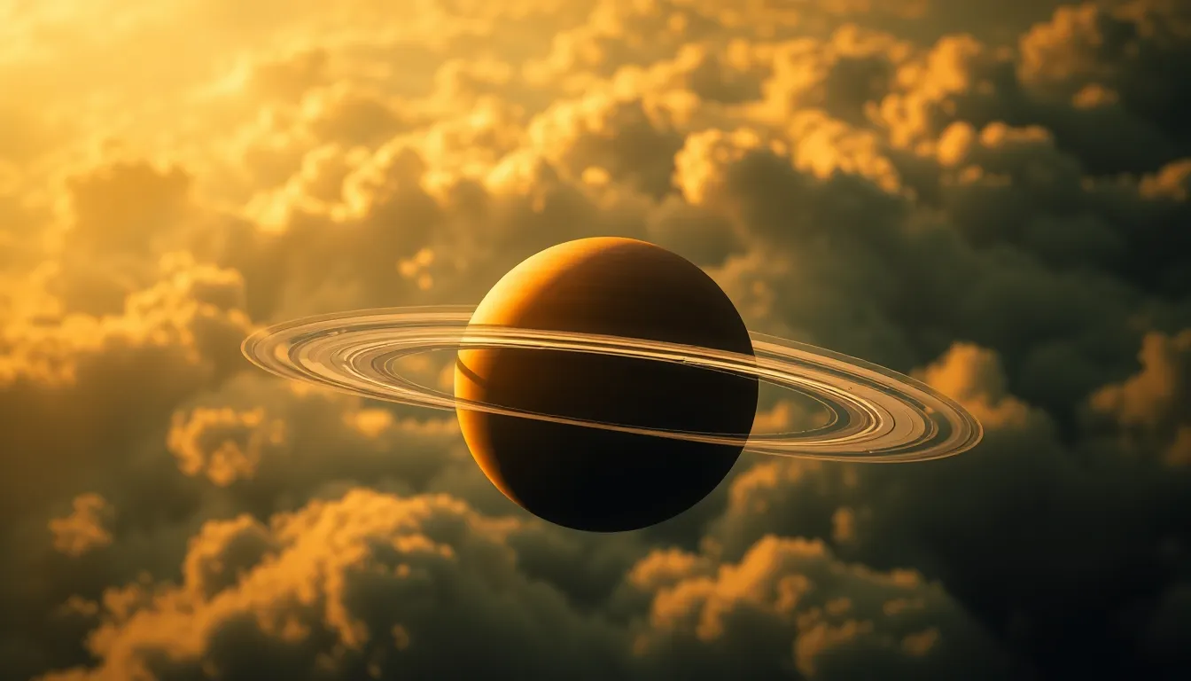 Stunning View of Saturn at Golden Hour