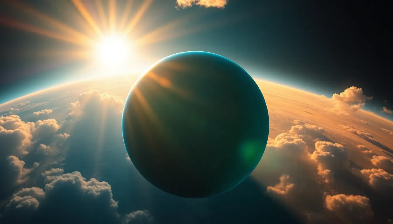 Vibrant Blue Planet Surrounded by Stars