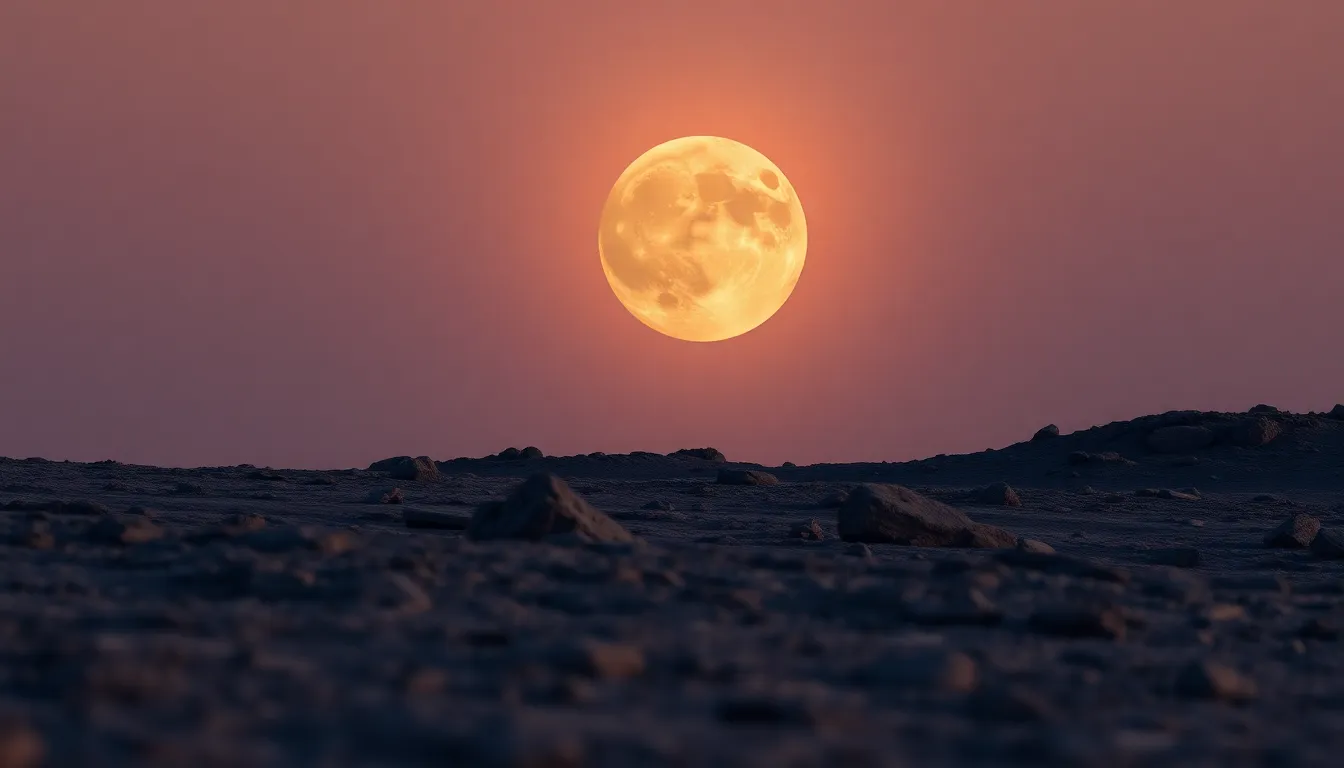 Serene Lunar Landscape at Golden Hour