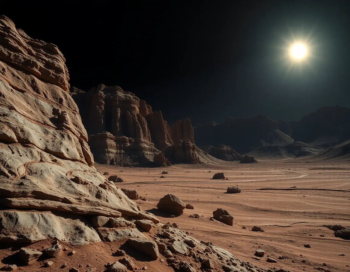 Close-Up of Rocky Exoplanet Surface