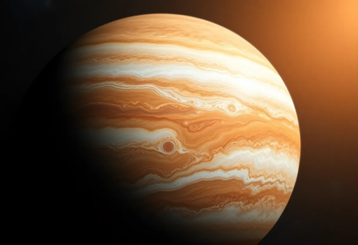 Close-Up of Jupiter's Swirling Atmosphere