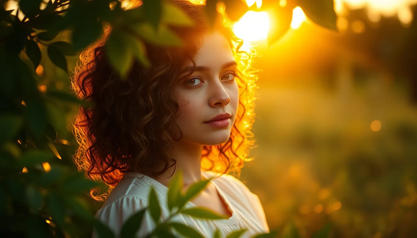 Warm Golden Hour Portrait of a Woman