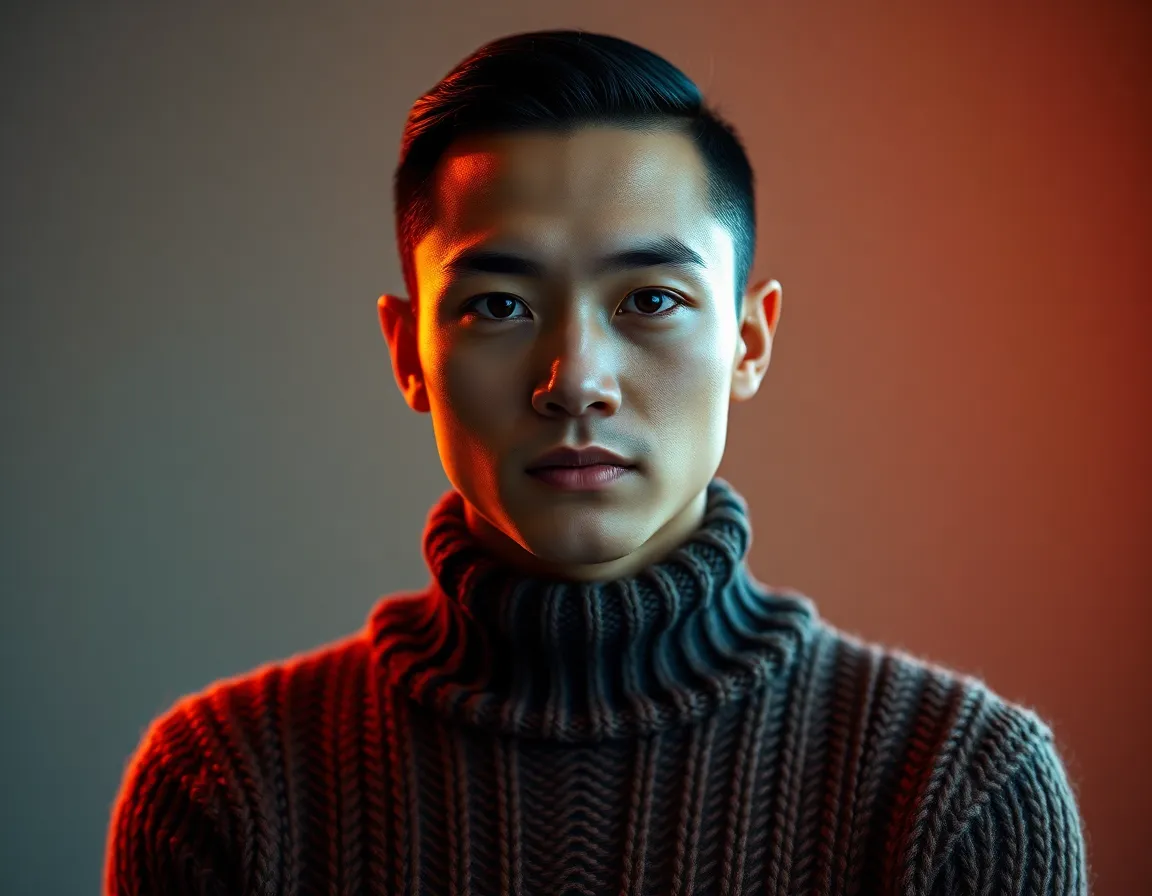 Studio Portrait with Teal and Orange Tones