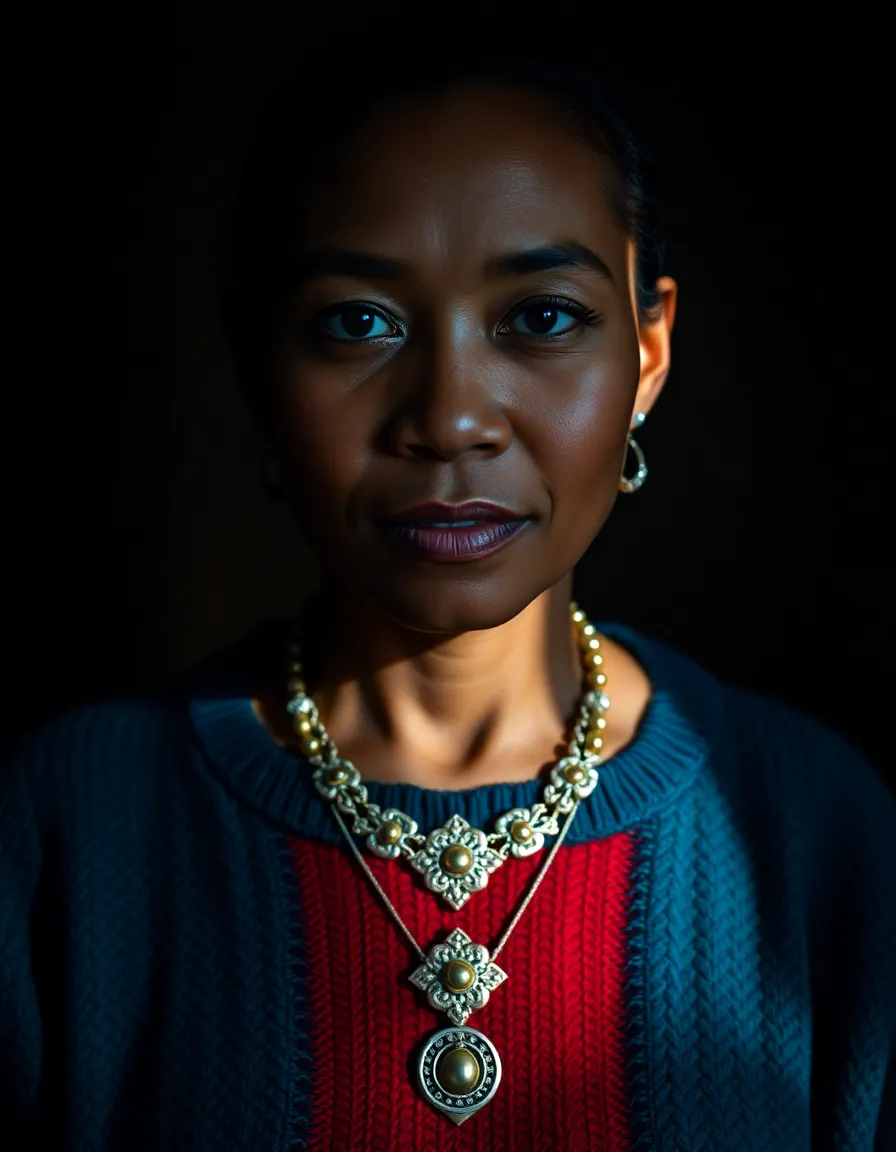 Elegant Portrait with Sculpted Lighting