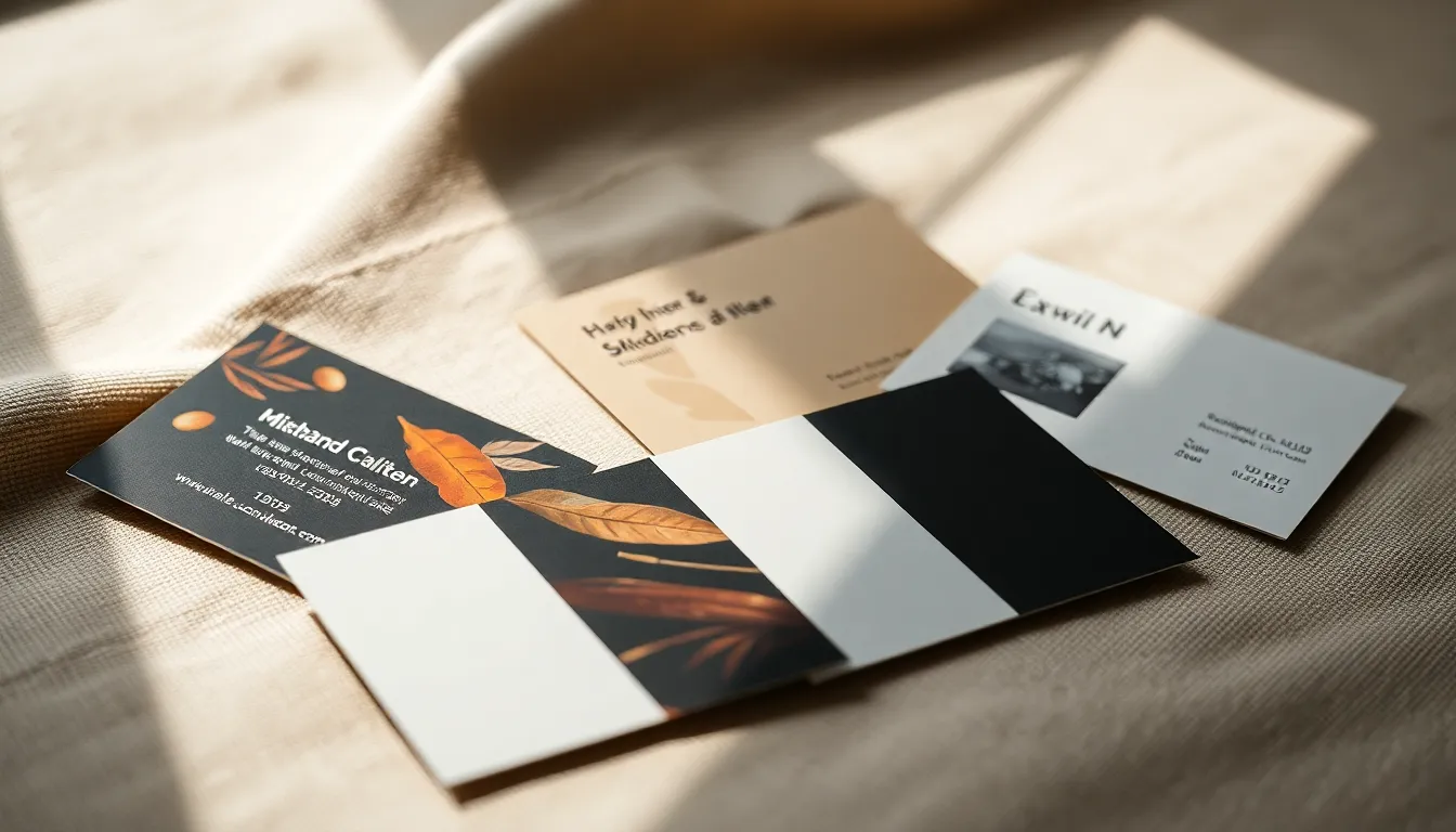 Elegant Business Cards on Textured Linen Surface