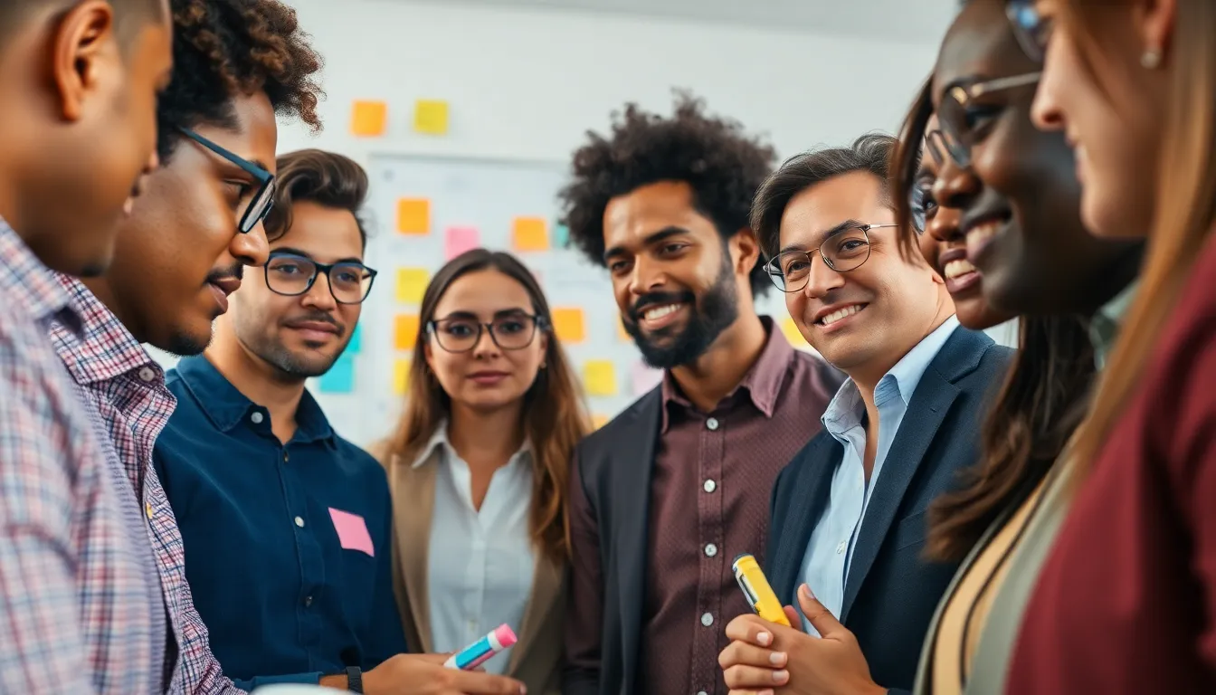 Collaborative Brainstorming Session in Office