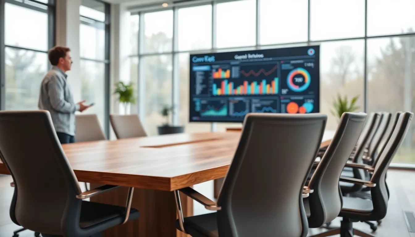 Corporate Presentation in Modern Conference Room