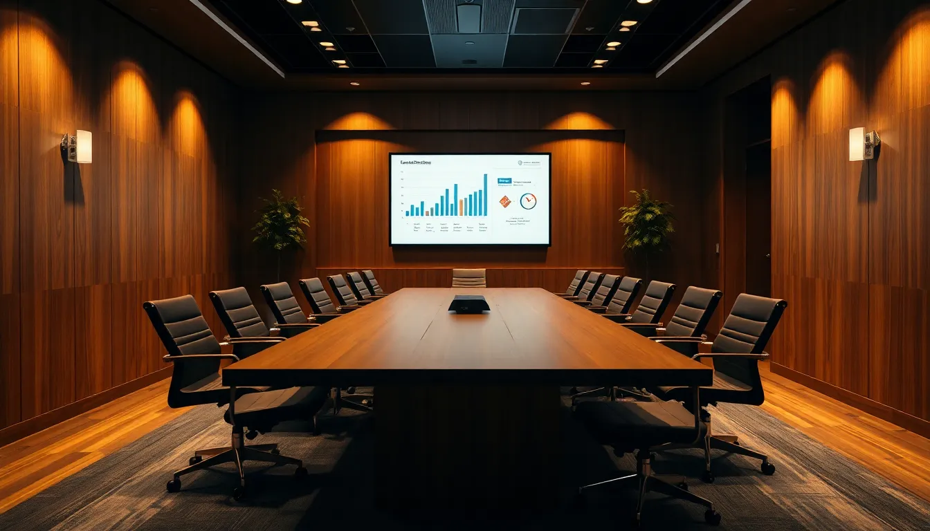 Executive Boardroom with Presentation Screen