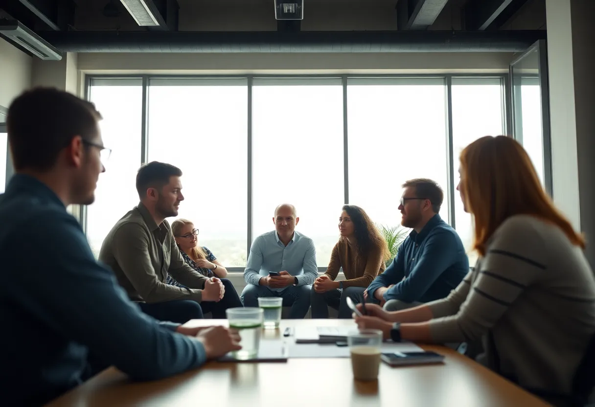 Collaborative Brainstorming Session in Office