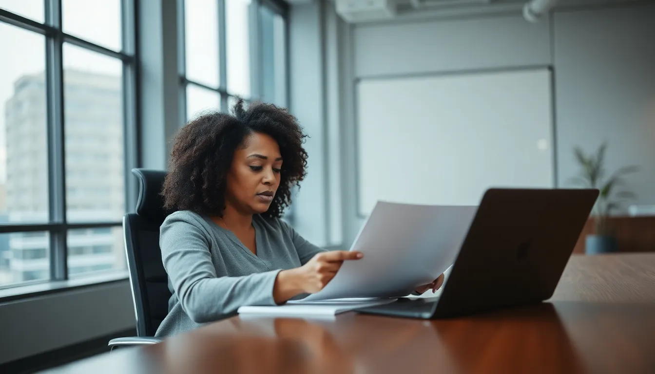 Focused Professional Woman at Desk