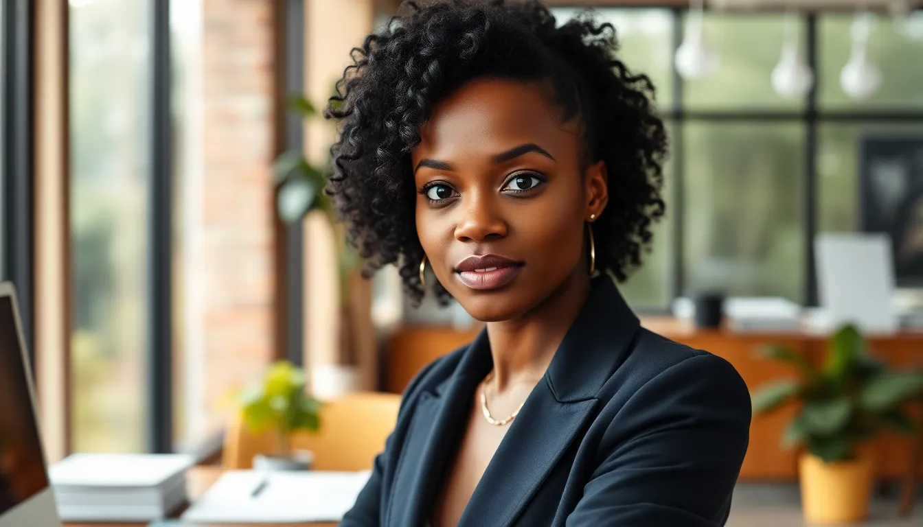Confident Young Professional in Modern Office