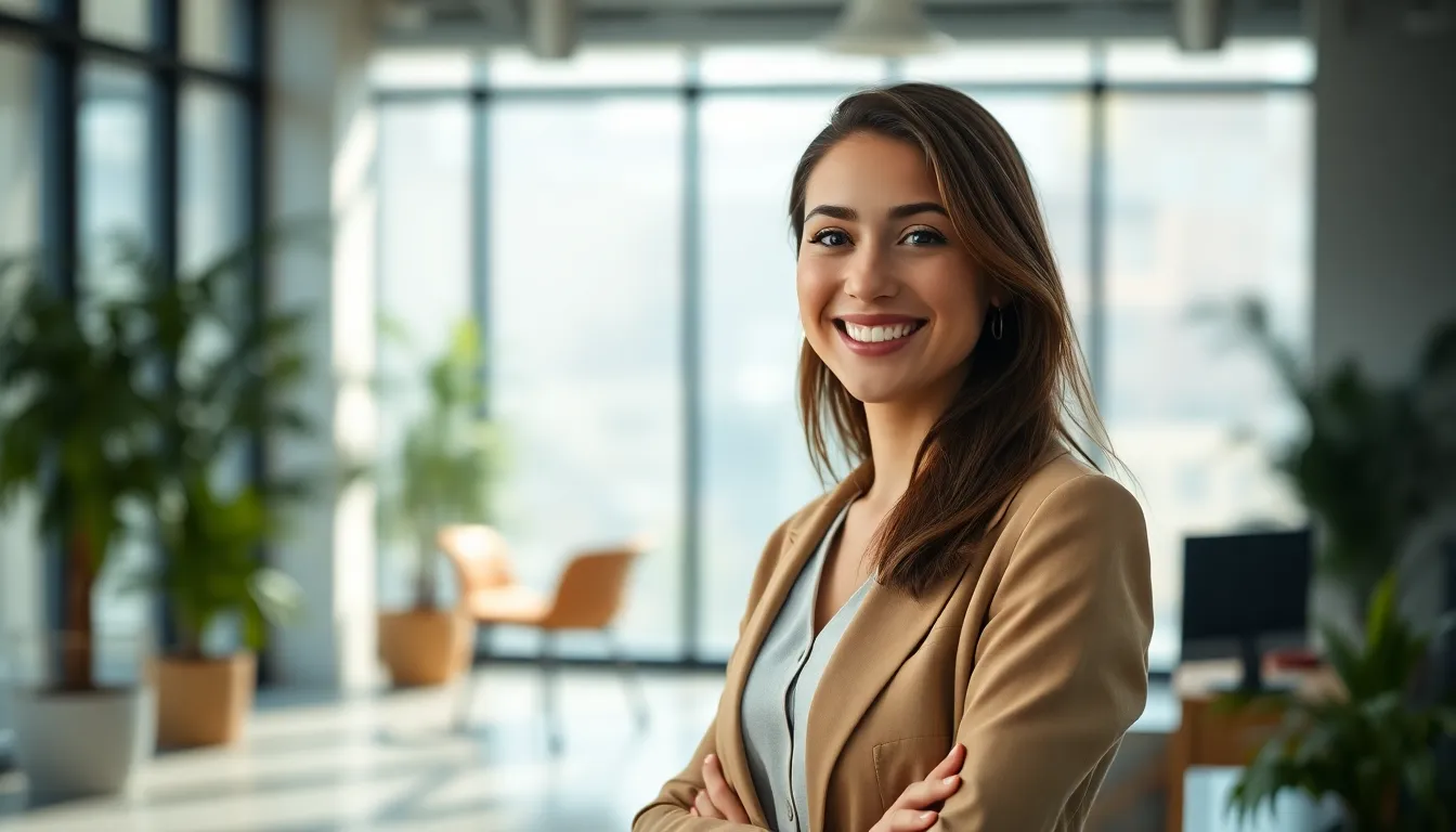 Confident Female Architect In Modern Office