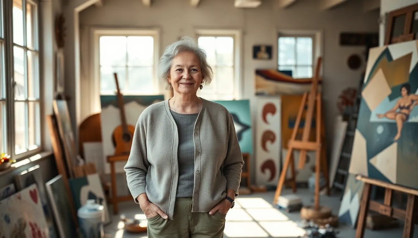 Elderly Artist in Eclectic Studio