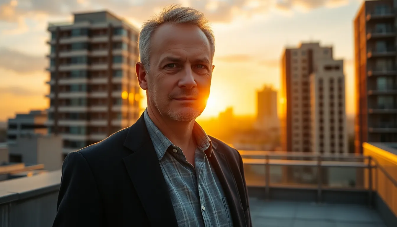 Rooftop Professional at Sunset