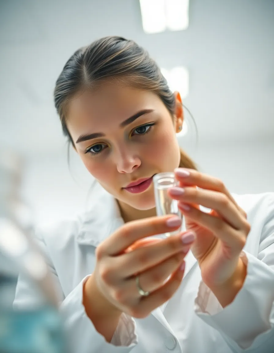 Scientist Examining Vial in Laboratory