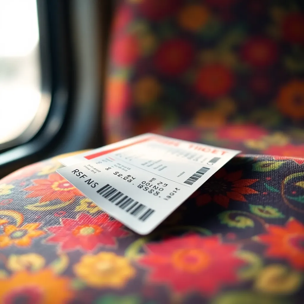 Close-Up of a Bus Ticket
